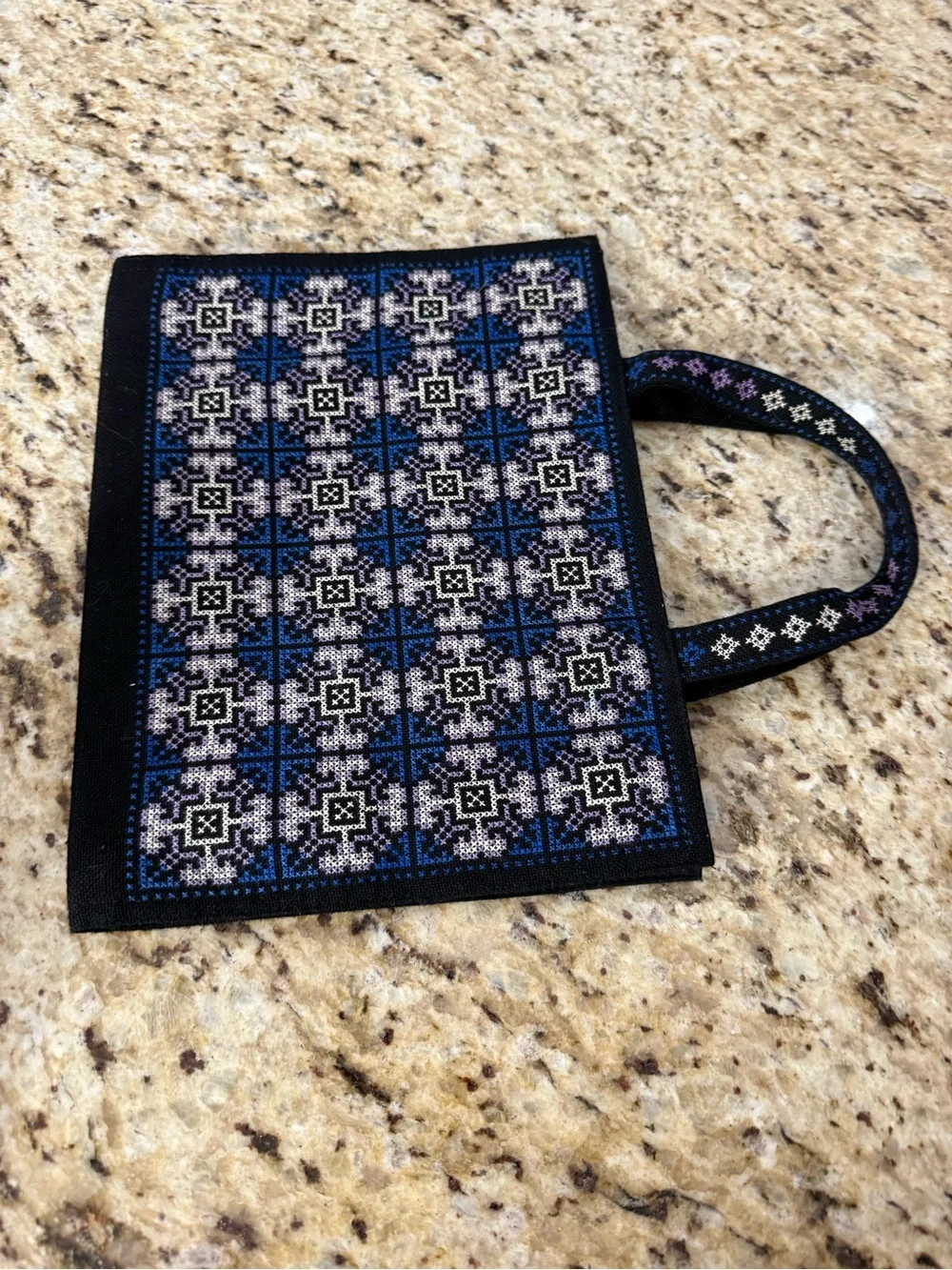 Beautiful Embroidered Cross Stitch Cloth Bible Cover Book Cover with Handles